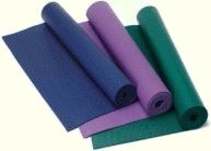 Yoga mats in various colours and thicknesses including Tapas Yoga Mats.